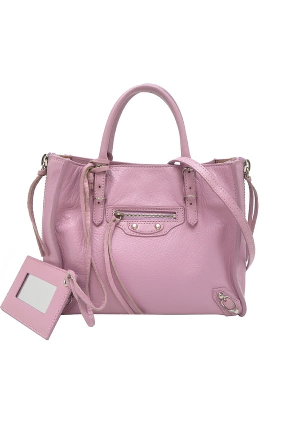 Pre-Owned Balenciaga Paper Mini Women's Handbag 357333 Leather Pink Purple (Fair)