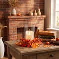 thumbnail image 6 of ICQOVD Halloween Thanksgiving Candle Ring Wreath Artificial Pumpkin Maple Leaf Tabletop Fall Harvest Decoration, 6 of 9