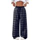 thumbnail image 1 of Pantalones de Cintura Elástica de Pierna Ancha para las Mujeres Pantalones de Tobillo de Mezcla de Lino Casual Impreso Recto, Pantalones de Pierna Ancha Casual para las Mujeres, 1 of 9