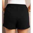 thumbnail image 4 of Women Shorts High Waist Elastic Pants Drawstring Pure Color Shorts Summer Casual Pants Black S, 4 of 6