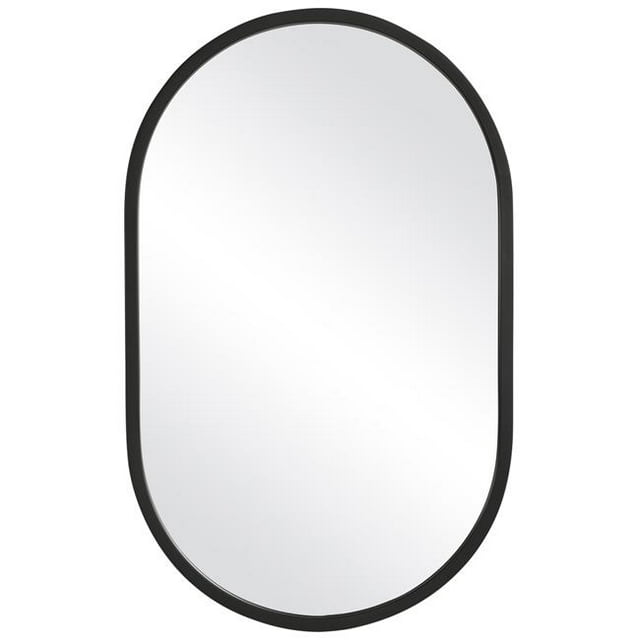 Benjara BM239261 20 in. Contemporary Style Oblong Shape Mirror, Black