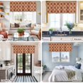 thumbnail image 5 of Orange Brown Flowers Farmhouse Short Window Curtain Valances, Farmhouse Retro Abstract Floral Rod Pocket Kitchen Valances for Living Room Bedroom Bathroom Cafe 54" x 18", 5 of 8