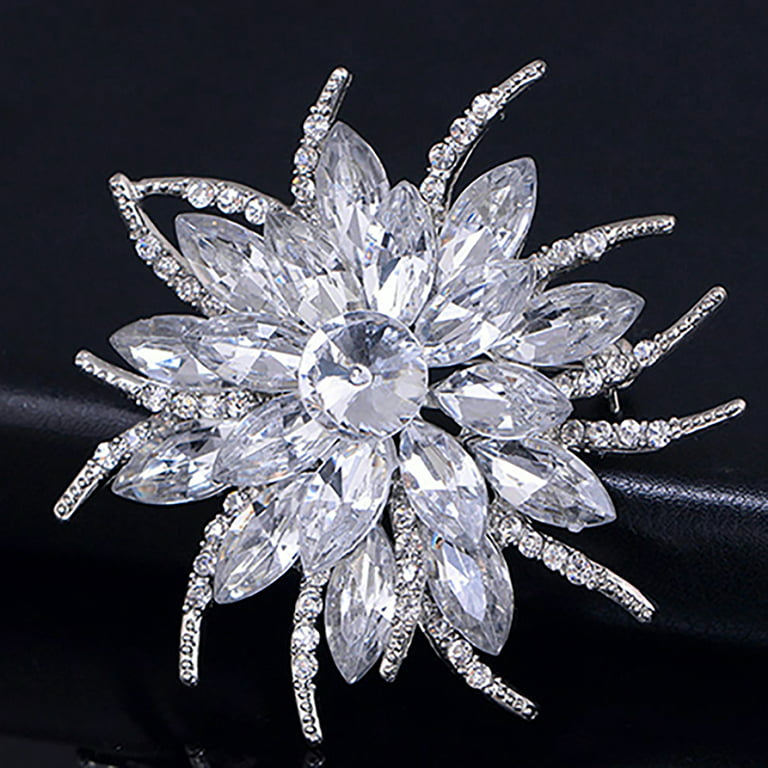 Shining Flower Diamond Pearl Crystal Sweater Shawl Pins Clips Wedding Party  Accessory Jewelry Corsage Women's Brooch, Brooch Pins