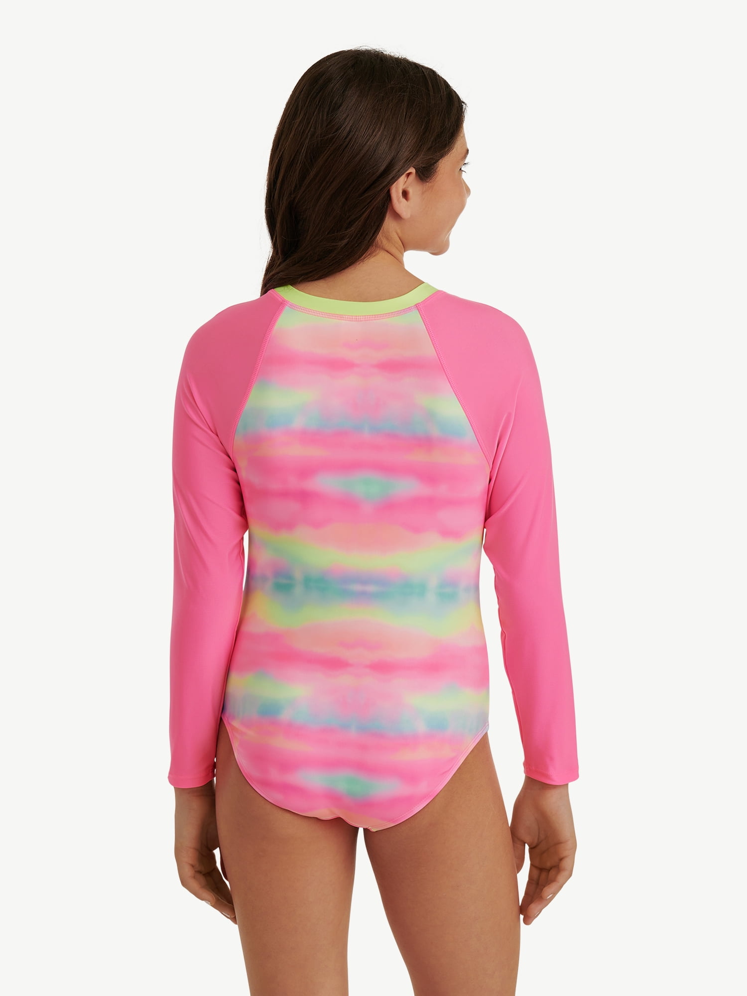 Justice Girls Long Sleeve Surf Zip Swimsuit, sizes XS-XL