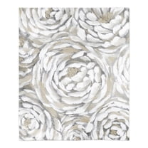 Creative Products Cream and Gray Floral 50 x 60 Sherpa Fleece Blanket