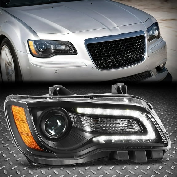 Nuvision for 2011-2014 Chrysler 300 Right Side LED DRL Projector Headlight Lamp Black