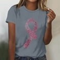 thumbnail image 2 of Kilaqueen Breast Cancer Shirts for Women Casual Short Sleeve Pink Ribbon Printed Awareness Tops Survivor Faith Inspirational Tee, 2 of 4