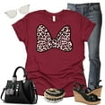 thumbnail image 5 of Minnie Leopard Bow Shirt, Animal Kingdom Shirt, Safari Shirt Casual Short Sleeve Shirt (Medium, Raspberry), 5 of 7