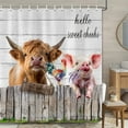 thumbnail image 3 of Farm Shower Curtain,Highland Cow Shower Curtains for Bathroom Rustic Chicken Pig Animal Farmhouse Bathroom Decor Design Waterproof Fabric Bath Accessories with Hooks 70X70in, 3 of 3