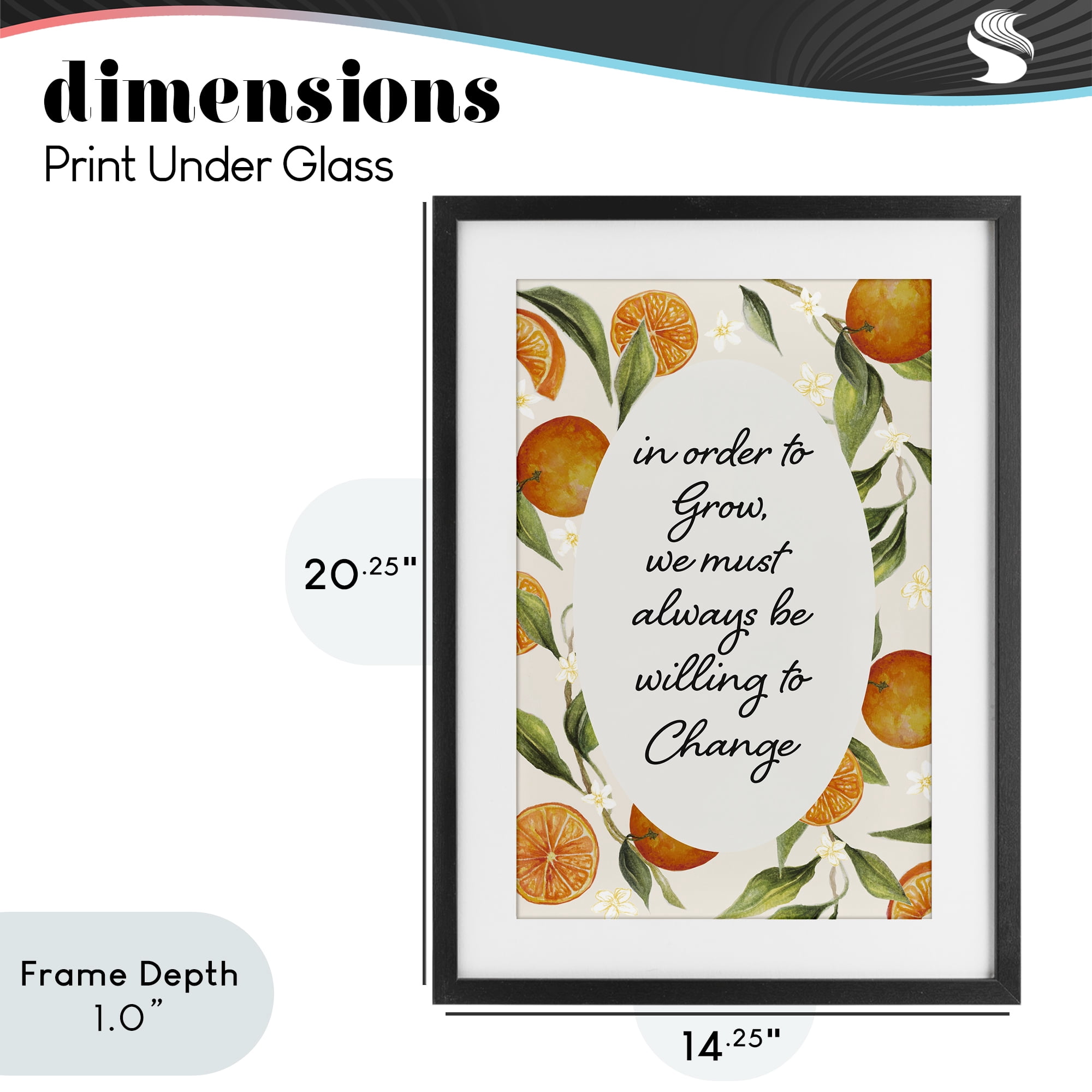 Stupell Industries Willing To Change Quote Black Framed Print Under Glass, design by Janice Gaynor