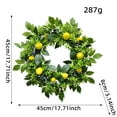thumbnail image 4 of 18" Lemon Wreath for Front Door - Farmhouse Spring Summer Wreath with Lemons, Berries & Eucalyptus - Indoor/Outdoor Wedding Kitchen Wall Decor, 4 of 8
