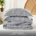 thumbnail image 4 of Cozy Comfort 3 Pieces Grey King Size Comforter Sets, Cute Flowers Botanical Lightweight Soft Bedding Set with 2 Pillow Shams, 4 of 8