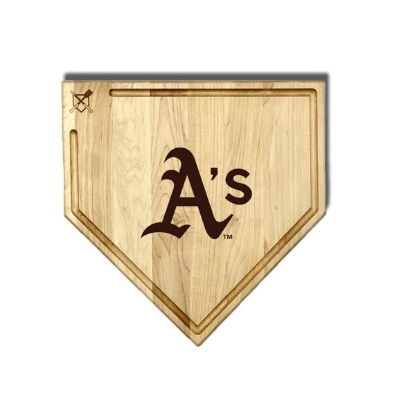 Baseball BBQ Athletics 17'' x 17'' Home Plate Cutting Board with Trough