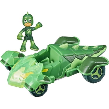 PJ Masks Toys Glow & Go Gekko-Mobile, Light Up Toy Cars, Includes Gekko Action Figure, Preschool Toys, Superhero Toys for 3 Year Old Boys and Girls and Up,Green
