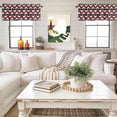 thumbnail image 4 of Abstract Geometric Window Valance Curtain Red Black Minimalist Rod Pocket Short Curtain for Living Room, Bedroom & Kitchen Window Decor 60x18in, 4 of 8