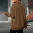thumbnail image 6 of EchfiProm Pullover Sweatshirts Women Fall Crew Neck Brown Plain Comfy Loose Long Sleeve Sweatshirt with Pocket, 6 of 9