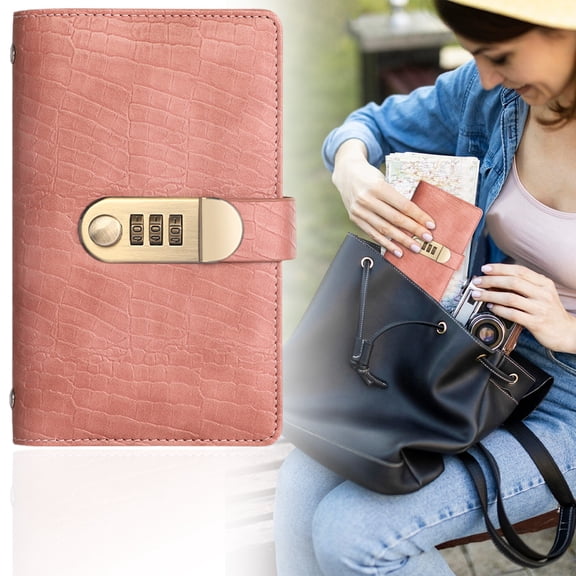HonestMatter Pink 7x4.2 Inch 100 Envelope Savings Challenge Book with Password Lock Cash Organizer Budget Planner 100 Slots Money Saving Binder for Home Personal Finance