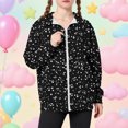 thumbnail image 2 of MKOSPLRT 5-15Y Full Zip Sweatshirt jacket for Kids Girls Boys Stand Collar Long Sleeve Floral Print Jacket Fall Clothes with Pocket, 2 of 7