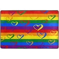 thumbnail image 4 of Dreamtimes Pride Rainbow LGBT Non-Slip Area Rug 36"x24", Colorful Valentines Heart Floor Carpet Comfort Floor Mats Decor for Indoor Front Porch,Living Room, Bedroom,Kitchen, 4 of 5