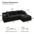 thumbnail image 6 of LAUSAINT HOME 96" Boneless Sectional Sofa, L-Shaped Modular Cloud Couch with Deep Seat & Plush Corduroy Fabric, (Black, Right Facing Chaise), 6 of 8