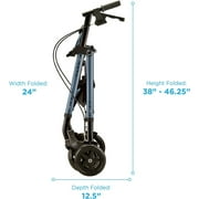 NOVA Star DX Rollator Walker with Wide Padded Seat, 8 Wheels, Fold Lock Feature, Rolling Walker with Adjustable Seat Height & 350 lb Weight Capacity, Blue