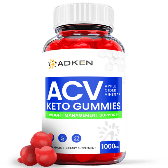 (1 Pack) Adken Keto ACV Gummies - Supplement for Weight Loss - Energy & Focus Boosting Dietary Supplements for Weight Management & Metabolism - Fat Burn - 60 Gummies