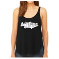 thumbnail image 1 of LA Pop Art Women's Premium Word Art Flowy Tank Top - Bass - Gone Fishing, 1 of 2