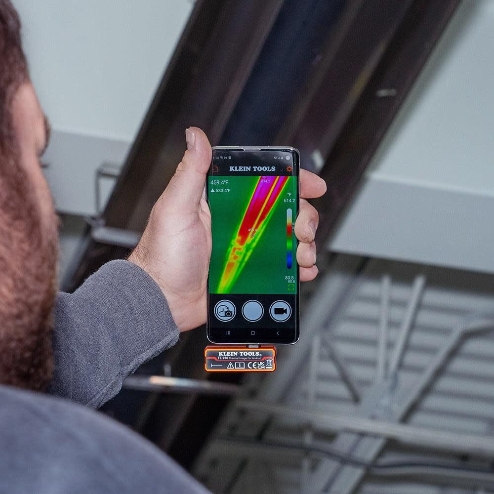 Klein Tools TI220 Thermal Imager for Android Devices, Thermal Imaging Camera, 10,800 Pixels, Three Color Palettes, High/Low Temperatures