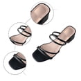 thumbnail image 3 of MuXiKeJi Clothes Women's Open Toe Block Heel Strappy Slide Sandals Square Toe On Dress Mules Heel Sandals, 3 of 6