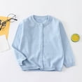 thumbnail image 2 of UAYOTSE Girls Cardigan Sweater Boys Button down Sweaters Long Sleeve Solid Color School Uniform Knit Tops(7-8 Years,I107-Light Blue), 2 of 6