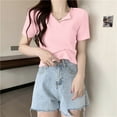 thumbnail image 6 of PADFRYBK Summer T-Shirt For Women Casual V-Neck Pullover Short Sleeve Tops Go Anywhere Solid Color Loose Casual Tunic Blouses, 6 of 6
