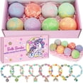 thumbnail image 1 of Bombas de baño Duchong Unicorn con sorpresa, 8 unidades, para niñas de 3 a 6 años, 1 of 7