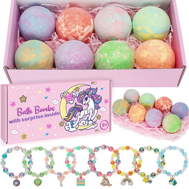 Bombas de baño Duchong Unicorn con sorpresa, 8 unidades, para niñas de 3 a 6 años