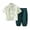Light Green, variant on Toddler Boy Outfits Boys Summer Button Cropped Pants and Short Sleeve Top Casual Set Boys' Clothing Sets Black 2-3 Years