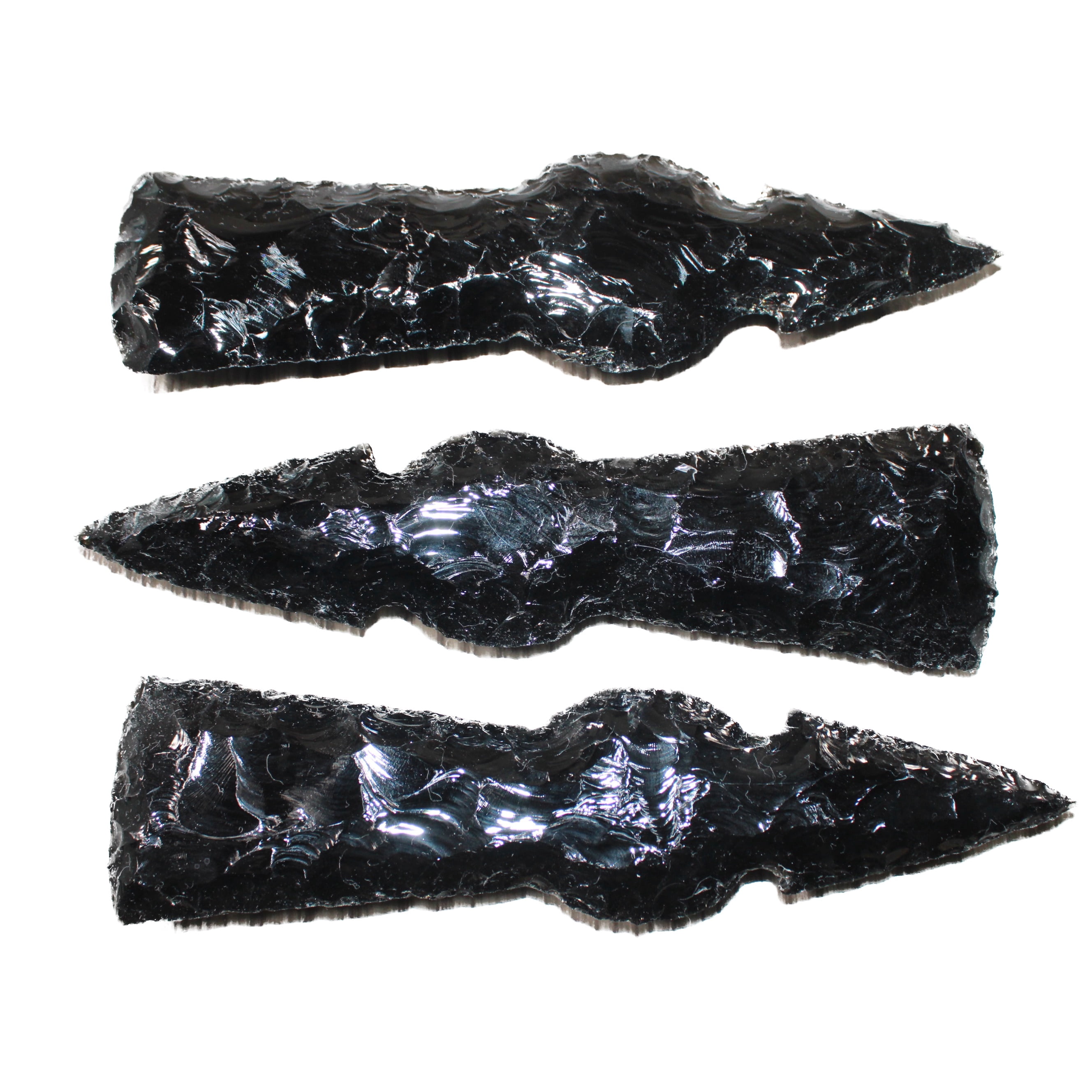 3 Obsidian Ornamental Tomahawk Heads  #6764    Axe Hatchet Ax