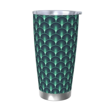 

Tideii Green Vintage Peacock for 20OZ Car Cup Stainless Steel Cold and Hot Cup with Lid Suitable for Outdoor and Home Unisex-Without Straw