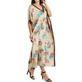 thumbnail image 5 of Miss Lavish London Women’s Kaftan Maxi Dress – Tunic Kimono, One Size Fits 10–24, Summer Party, Evening, Loungewear & Resort Dress – 115-Brown, 5 of 5