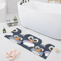 Bath Mat Soft Plush Non-Slip Absorbent Bathroom Rugs 39"x20" Cute Cartoon Penguins