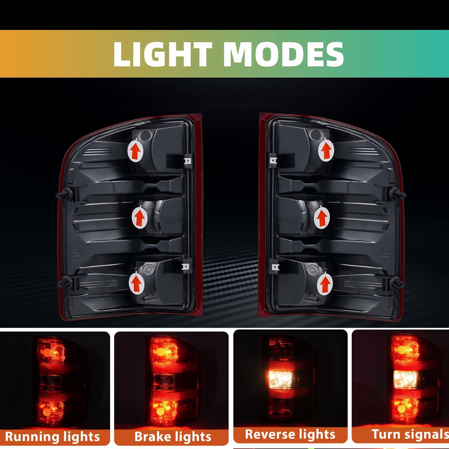 Premium Smok Red Tail Lights Fit For 2007-2014 Chevy Silverado  1500 2500 3500 Rear Lamps ; Pair;  ;No Bulbs