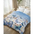thumbnail image 3 of Flannel Fleece Throw Blanket Watercolor Butterfly Animal Lightweight Soft Plush Blankets,Blue Gradient Cozy Warm Throw Blanket for Couch Sofa Bed Car Office 40x50in, 3 of 9