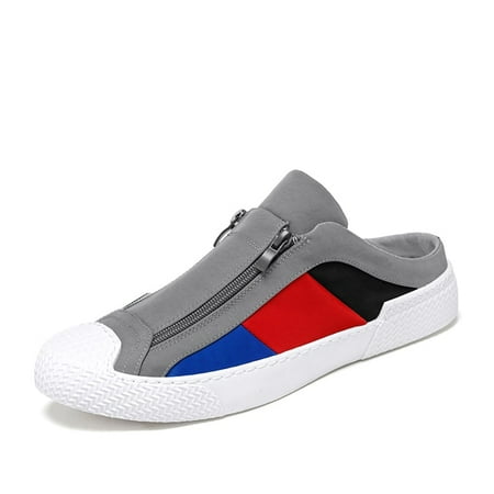 

Summer Fashion Canvas Casual Mules Male Breathable Comfy Soft Canvas Half Loafer Slippers Concise Leisure Colth Sandals