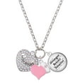thumbnail image 1 of Delight Jewelry Silvertone Mom Rocks on AB Crystal Heart - Light Pink Heart Nurse Strong Zoe Necklace, 1 of 4