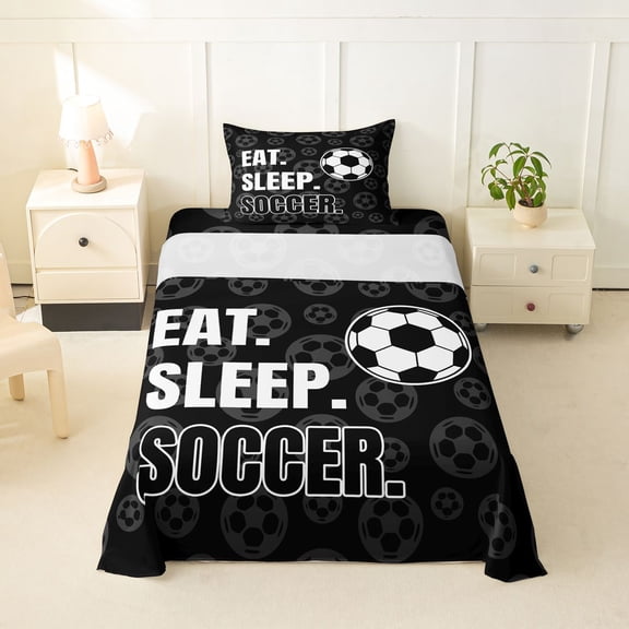 Erosebridal Football Sport Twin Sheet Sets For Boys,Soccer Theme Kids Bedding For Ball Games Lover 3pcs