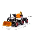 thumbnail image 2 of Arnahaishe 24V 4-in-1 Ride On Tractor Toys with Parents Control, 3-Speed Adjustable, LED, Music, Battery Powered Electric Excavator Gift for Kids, Orange, 2 of 11