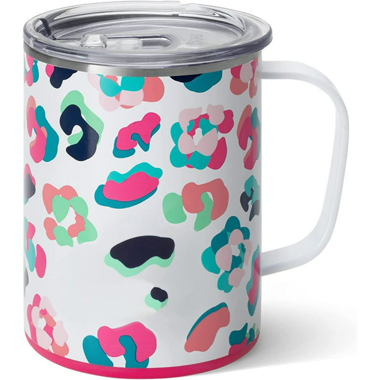 24oz Mega Mug, Triple Insulated Large Travel Mug with Handle and Lid, Dishwasher  Safe, Double Wall, and Vacuum Sealed Stainless Steel Coffee Mug in Party  Animal Print 