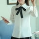 thumbnail image 5 of Camisas Crowdstar para mujer, blusa de vestir informal de manga larga con cuello, estilo profesional, para oficina, con botones y elástica, estilo Oxford., 5 of 8