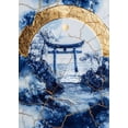 thumbnail image 1 of Retro Abstract Blue and White Porcelain Landscape Mountains and Rivers Canvas Printing Home Wall Decoration Frameless Painting50 x 70 cm, frameless,SKU-17, 1 of 7