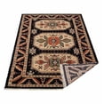 thumbnail image 5 of Rugsotic Carpets Hand Knotted Afghan, Oriental Silk And Wool Area Rug, Black,Cream, 9'x12', 5 of 5