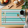 thumbnail image 2 of Turquoise, White and Grey Stripes Placemats Set of 4 Striped Pattern Place Mats Table Mats Kitchen Dining Home Outdoor Party Table Decoration, 2 of 9