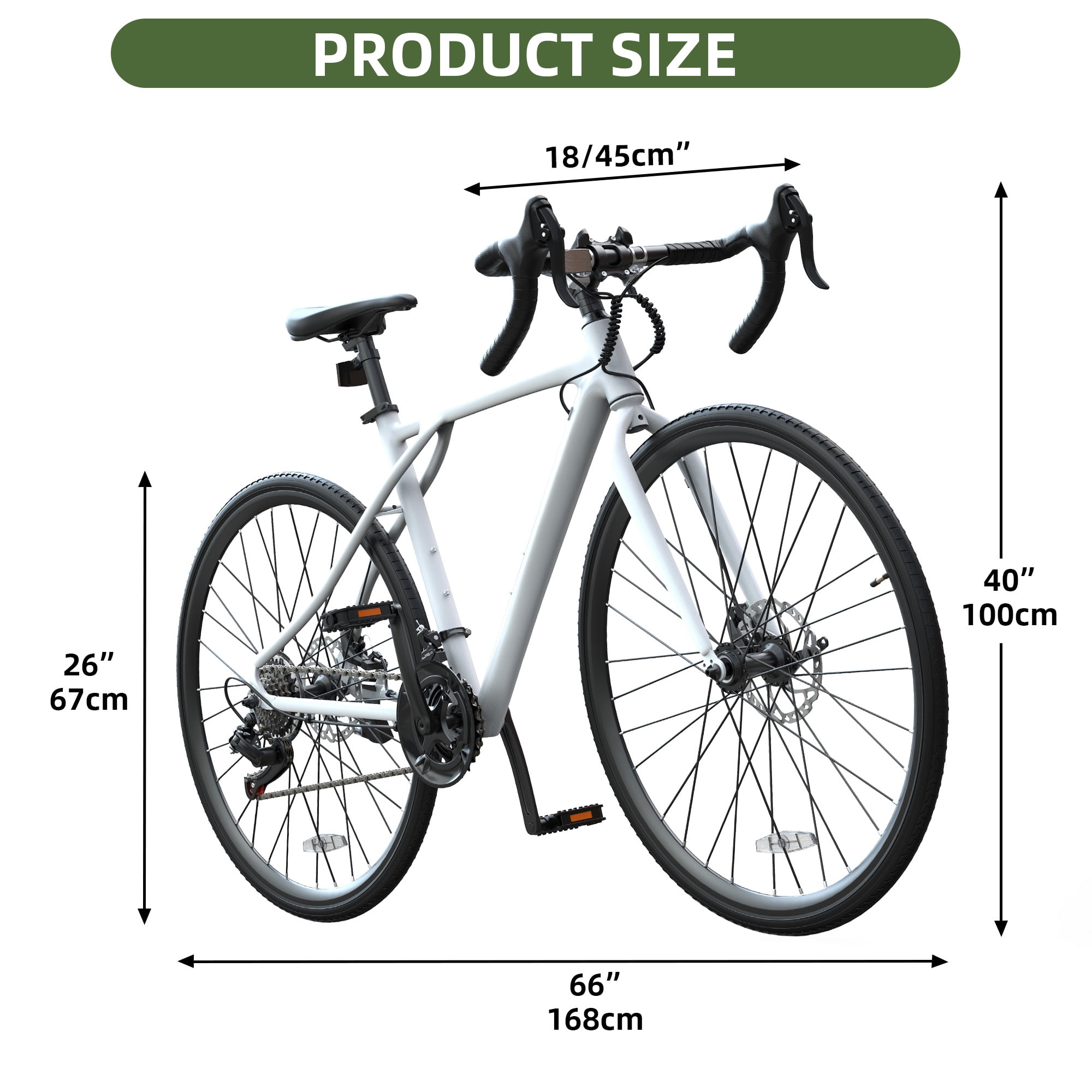 Uforic 700C Road Bike, 21-Speed Commuter Bicycle for Adult, 28" Aluminum Frame, Disc Brakes, White